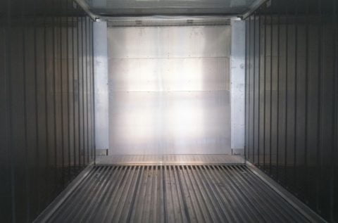 inside the reefer shipping container is aluminium to maintain the temperature