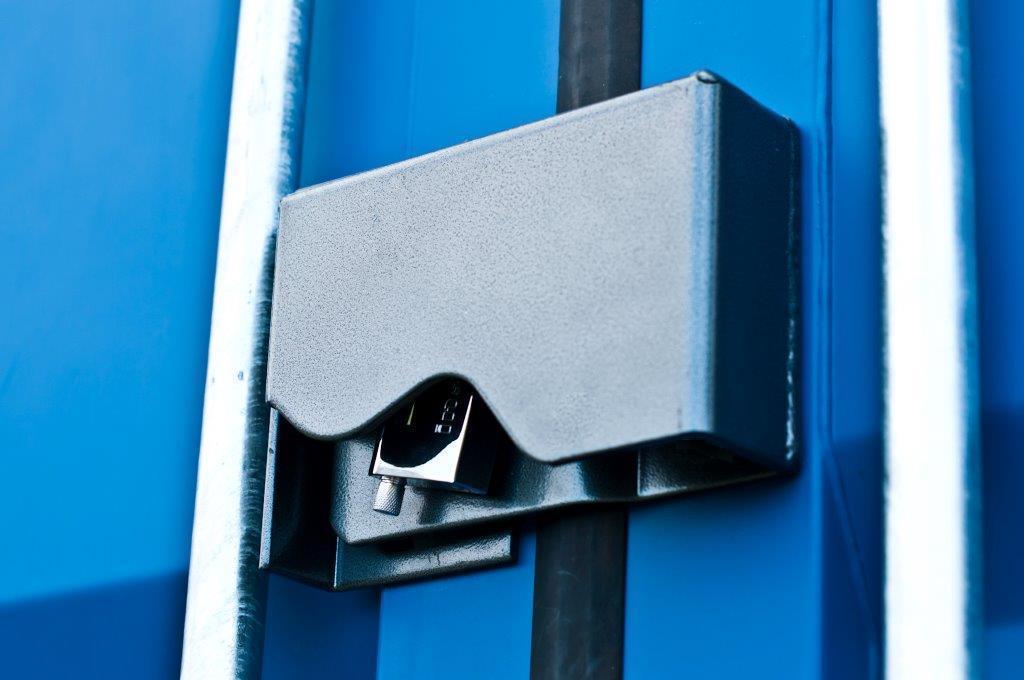 a lockbox installed on a shipping container for added security